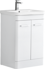 Camber 600mm Waterproof Curved Door PVC Vanity Unit and Basin