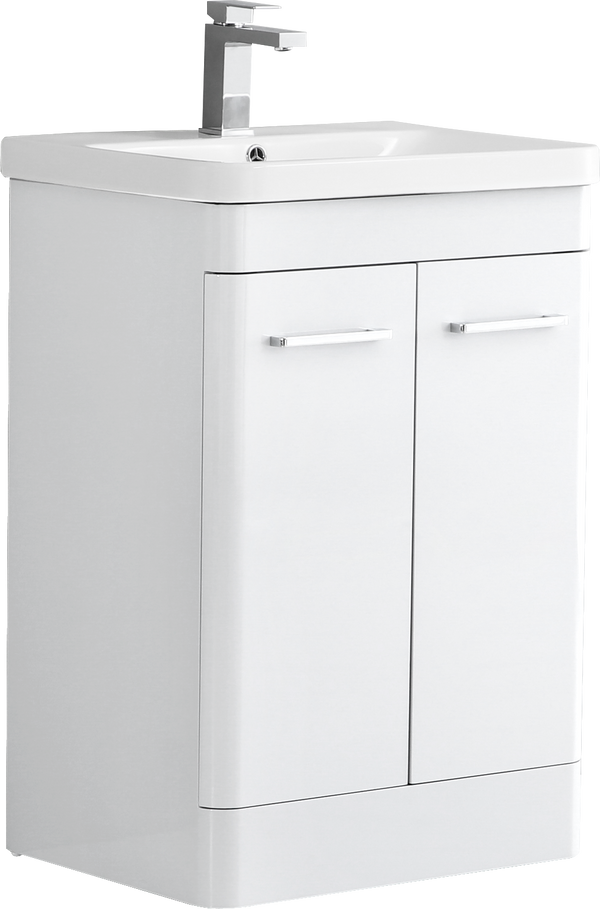 Camber 600mm Waterproof Curved Drawer PVC Vanity Unit and Basin