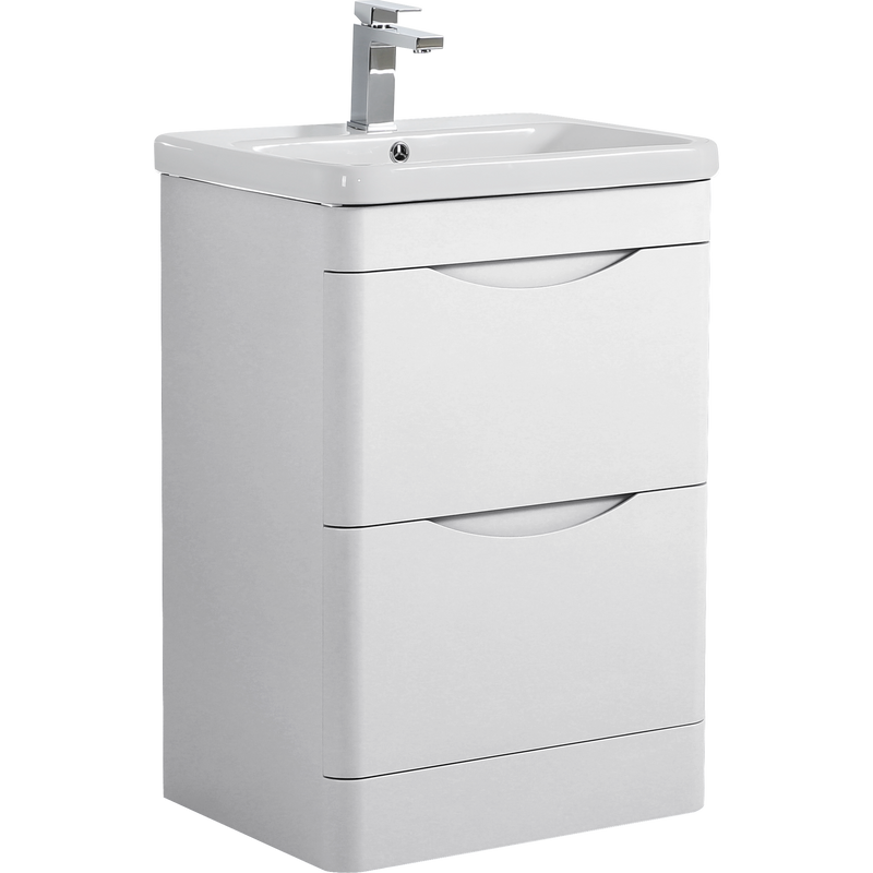 Radius 600mm Waterproof Curved Handleless Drawer PVC Vanity Unit and B
