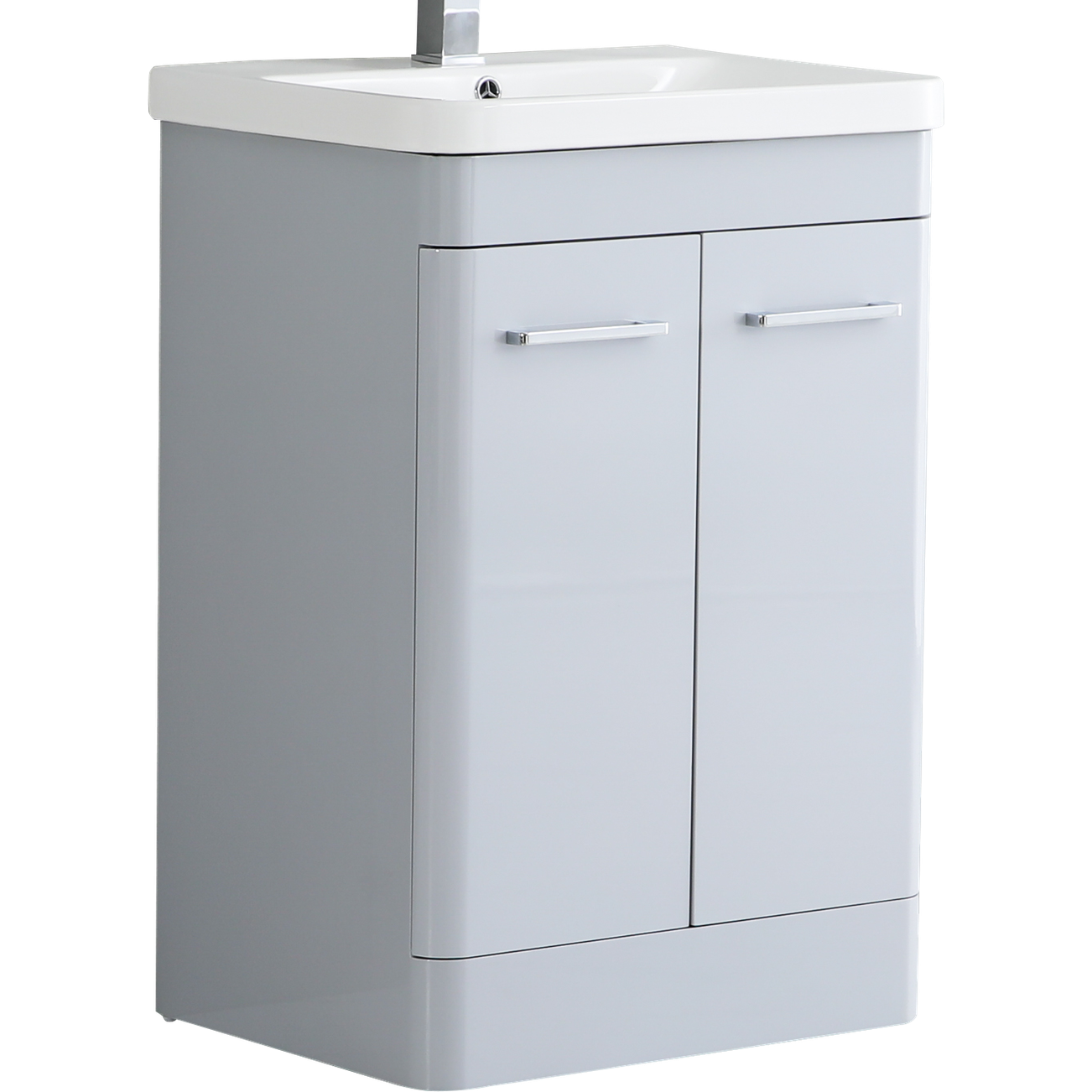 Camber 600mm Waterproof Curved Door PVC Vanity Unit and Basin