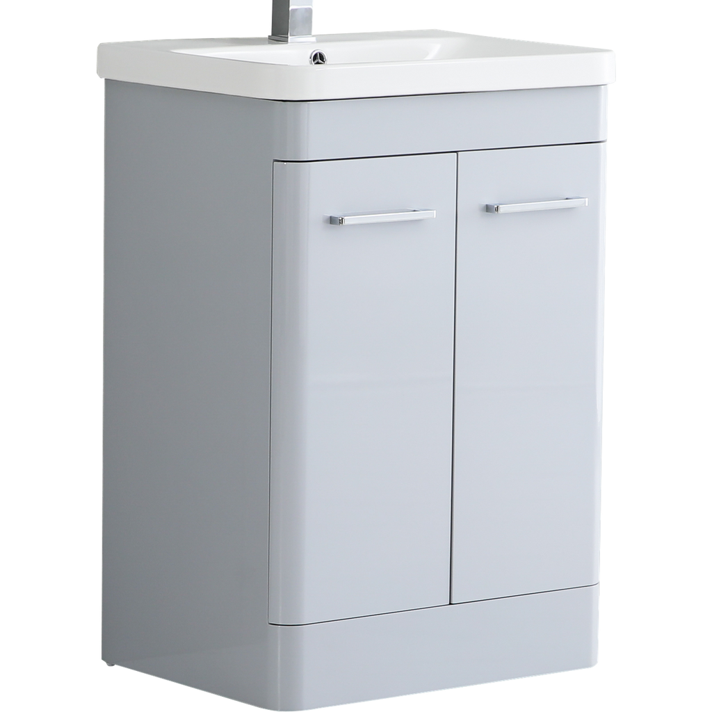 Camber 600mm Waterproof Curved Door PVC Vanity Unit and Basin