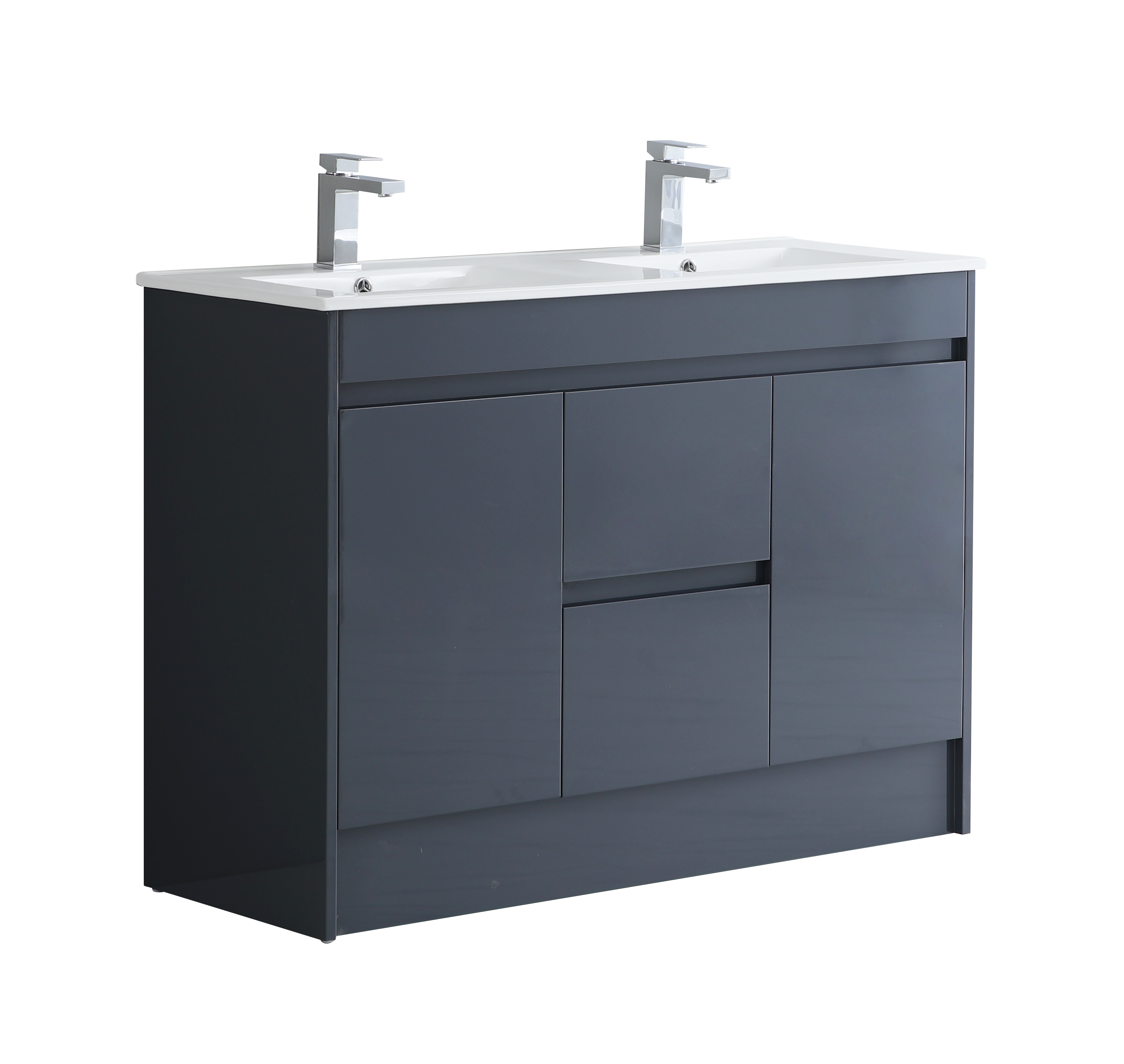 Monza 1200mm Waterproof PVC Vanity Unit and Double Bowl Basin