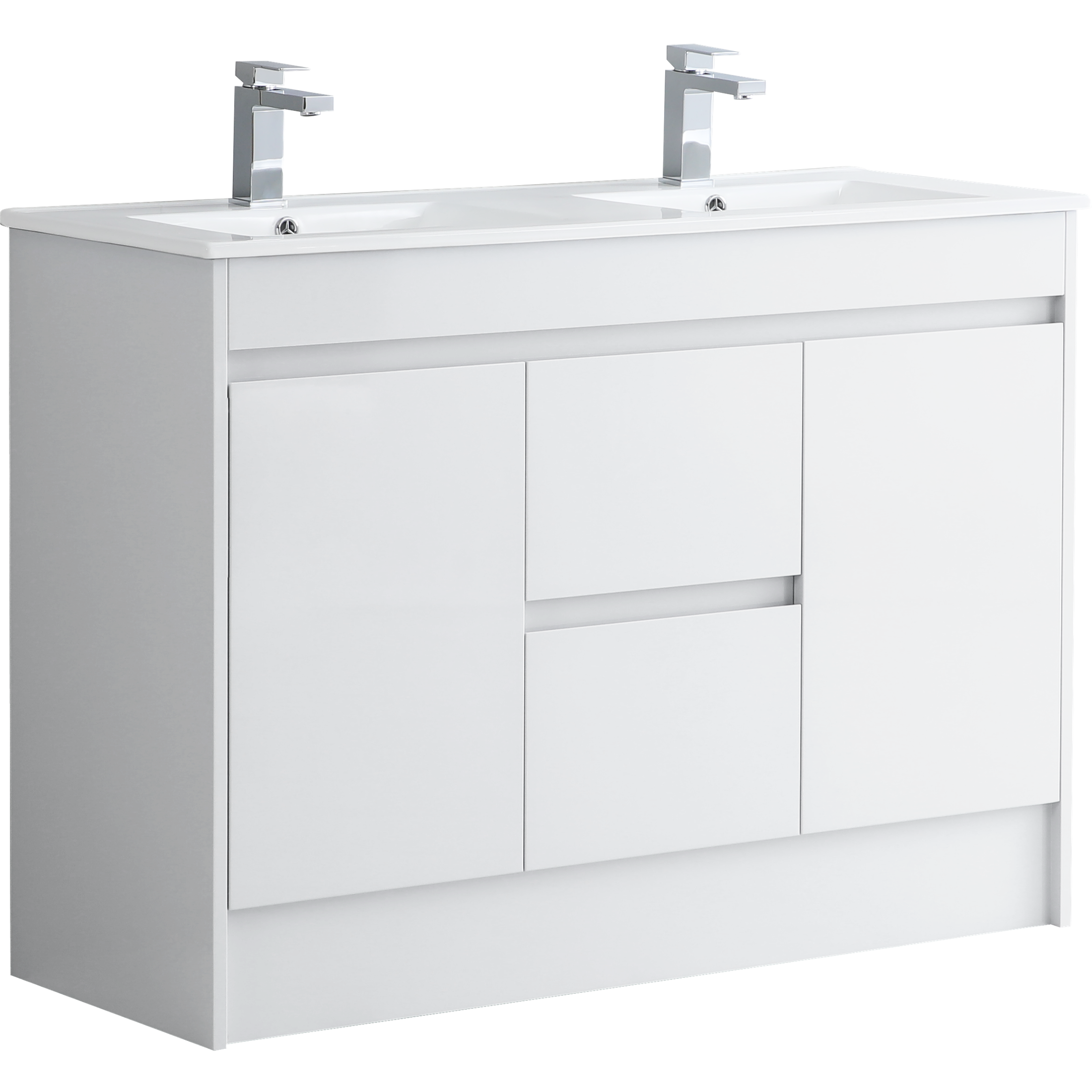 Monza 1200mm Waterproof PVC Vanity Unit and Double Bowl Basin
