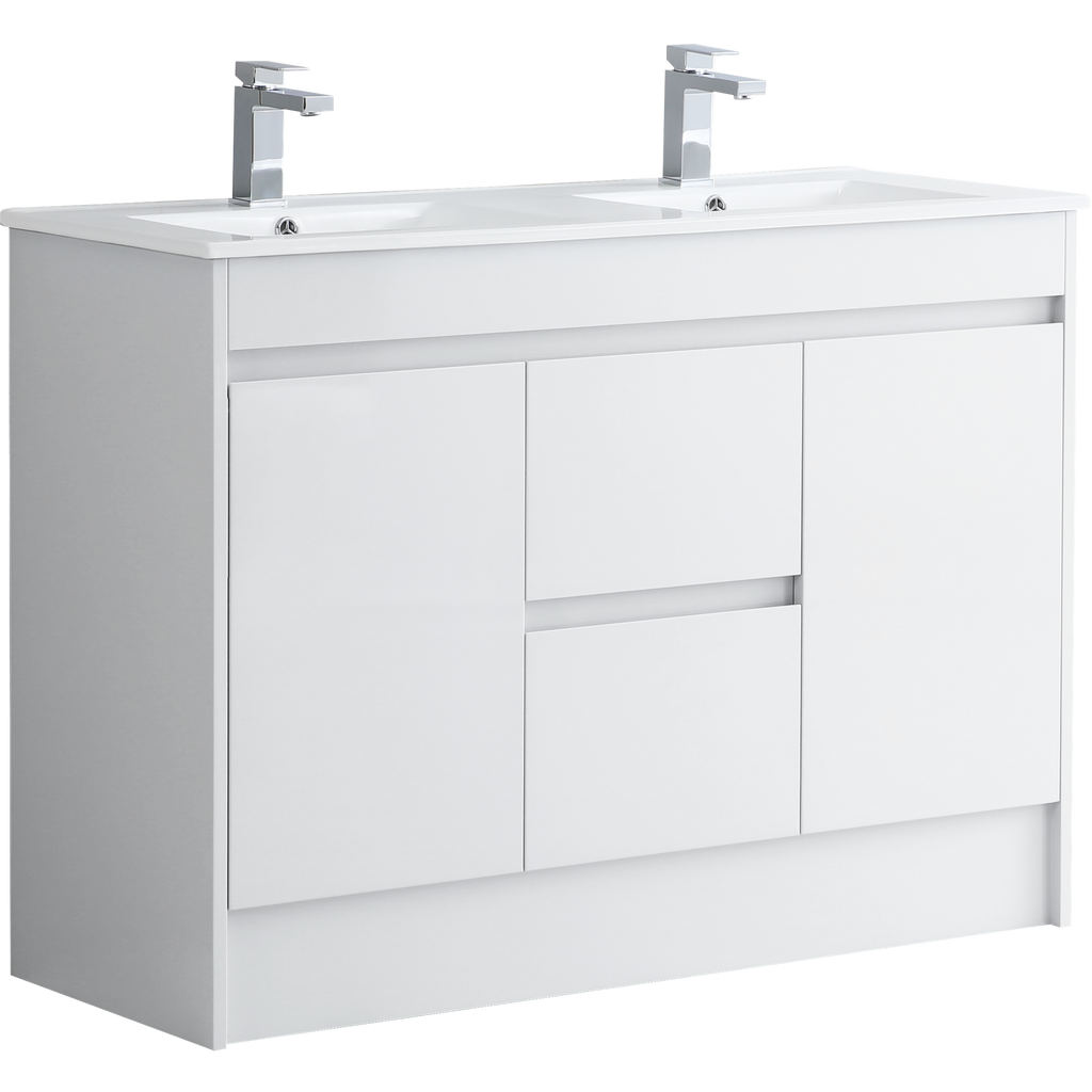 Monza 1200mm Waterproof PVC Vanity Unit and Double Bowl Basin
