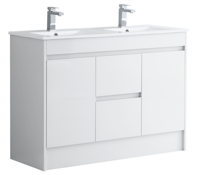 Monza 1200mm Waterproof PVC Vanity Unit and Double Bowl Basin