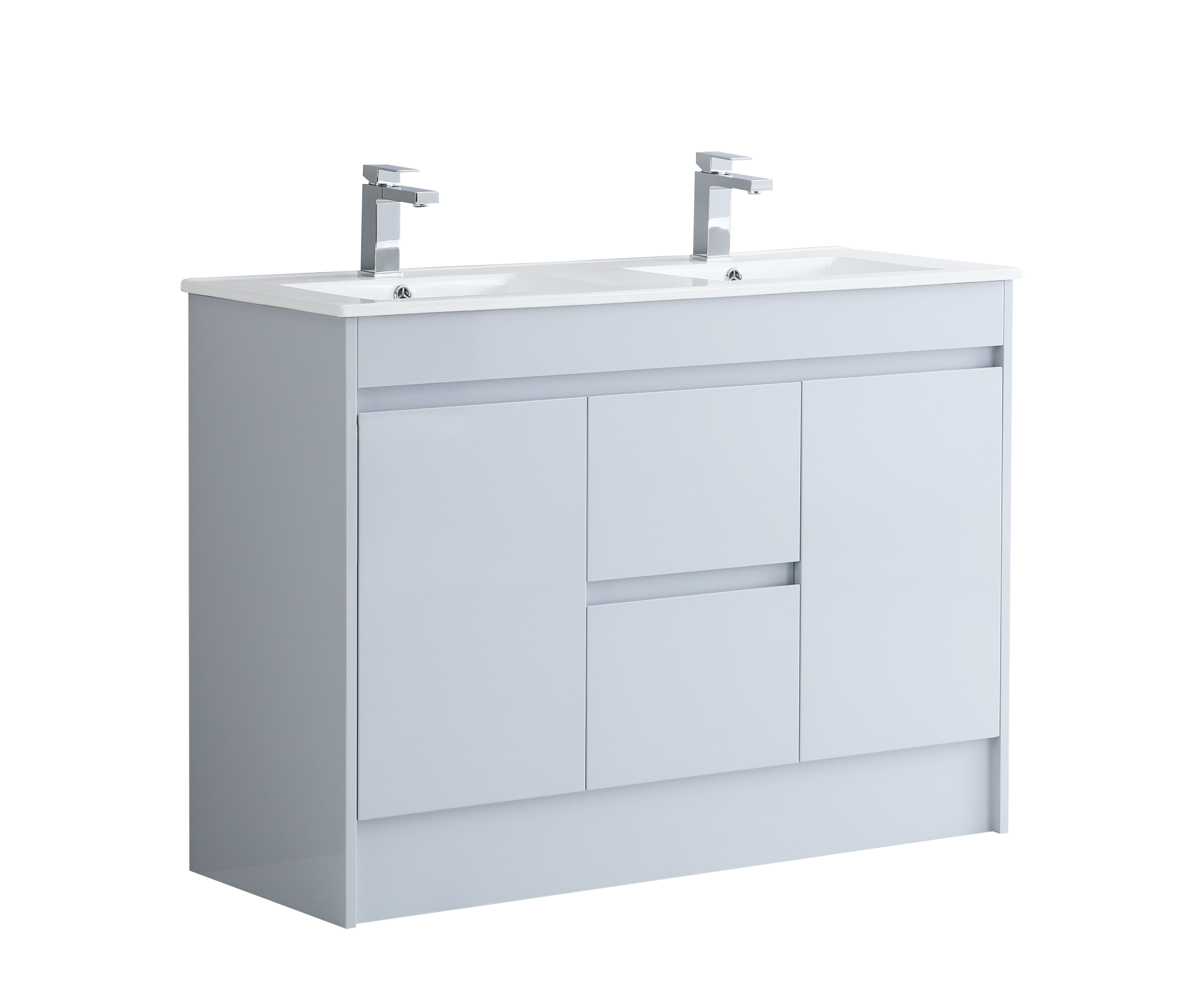 Monza 1200mm Waterproof PVC Vanity Unit and Double Bowl Basin