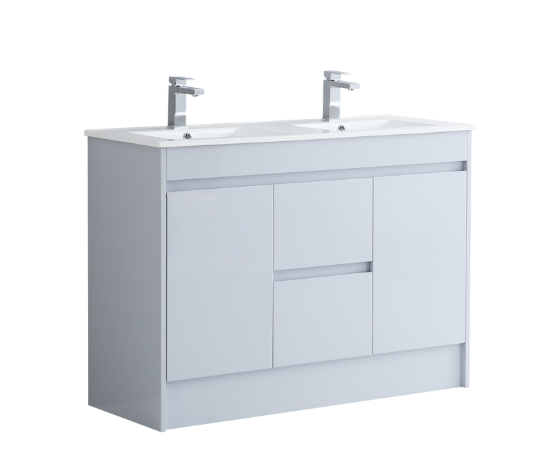 Monza 1200mm Waterproof PVC Vanity Unit and Double Bowl Basin