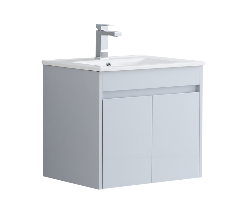 Monza 600mm Wall Hung Waterproof PVC Vanity Unit and Basin