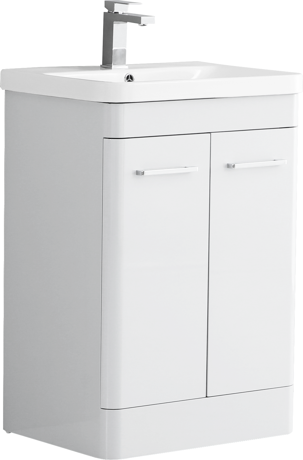 Camber 600mm Waterproof Curved PVC Vanity Unit and Basin