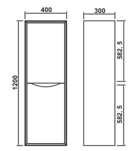 Contrast 400mm Wall Hung Waterproof PVC Tall Boy Storage Unit