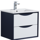 Contrast 600mm Wall Hung Waterproof PVC Vanity Unit and Basin Two Drawer