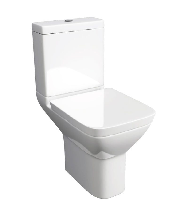 Project Square Close Coupled WC Toilet with Soft Close Seat