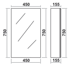 Monza 450mm Waterproof Mirror Cabinet