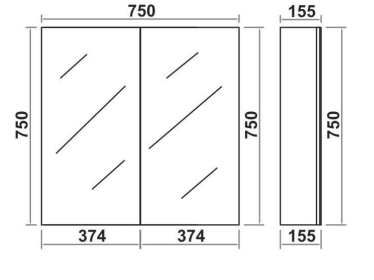 Monza 750mm Waterproof Mirror Cabinet