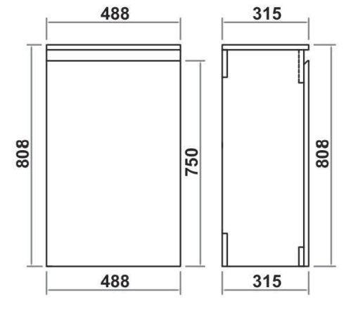 Monza 490mm Waterproof PVC Cloakroom WC Unit