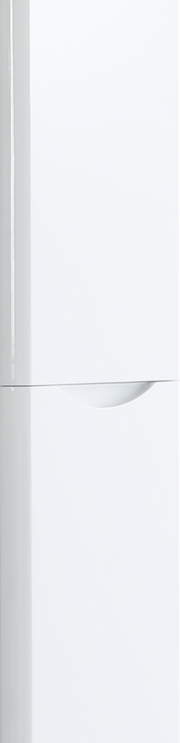 Radius 300mm Wall Hung Tall Boy Curved Handleless Waterproof Storage Unit