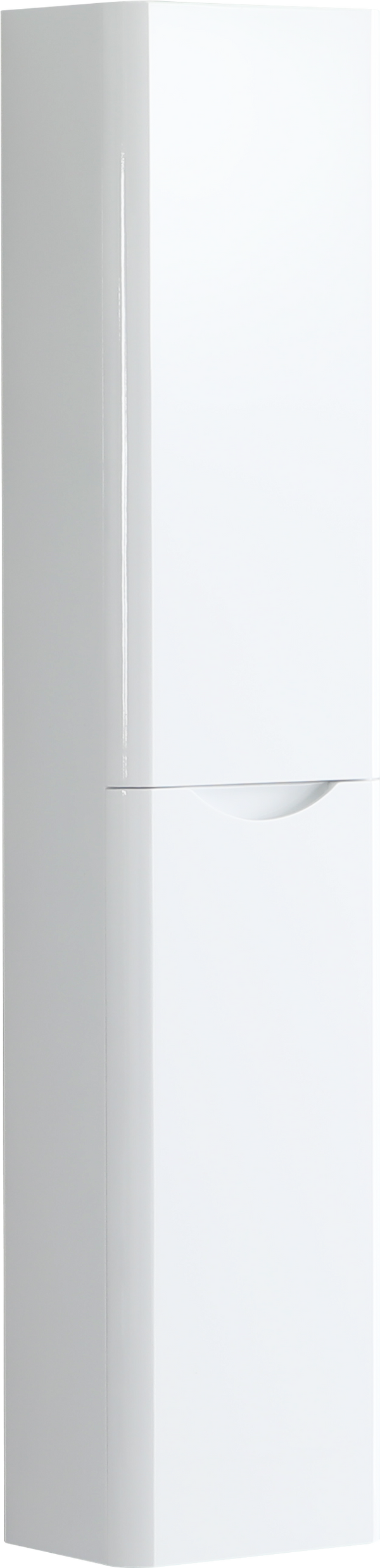 Radius 300mm Wall Hung Tall Boy Curved Handleless Waterproof Storage Unit