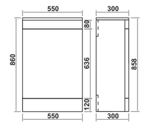 Camber 550mm Waterproof PVC Curved WC Unit