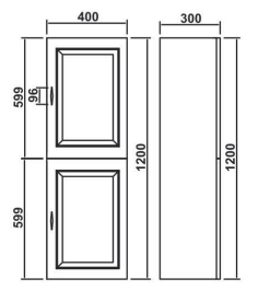 Alfred 400mm Wall Hung Tall Boy Traditional Waterproof Storage Unit