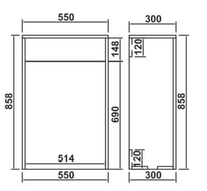Alfred 550mm Waterproof PVC Traditional WC Unit