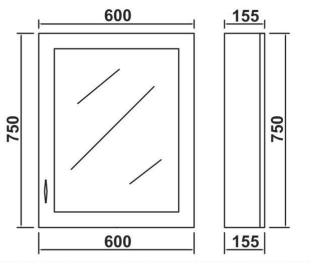 Alfred 600mm Traditional Waterproof Mirror Cabinet