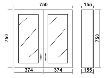 Alfred 750mm Traditional Waterproof Mirror Cabinet