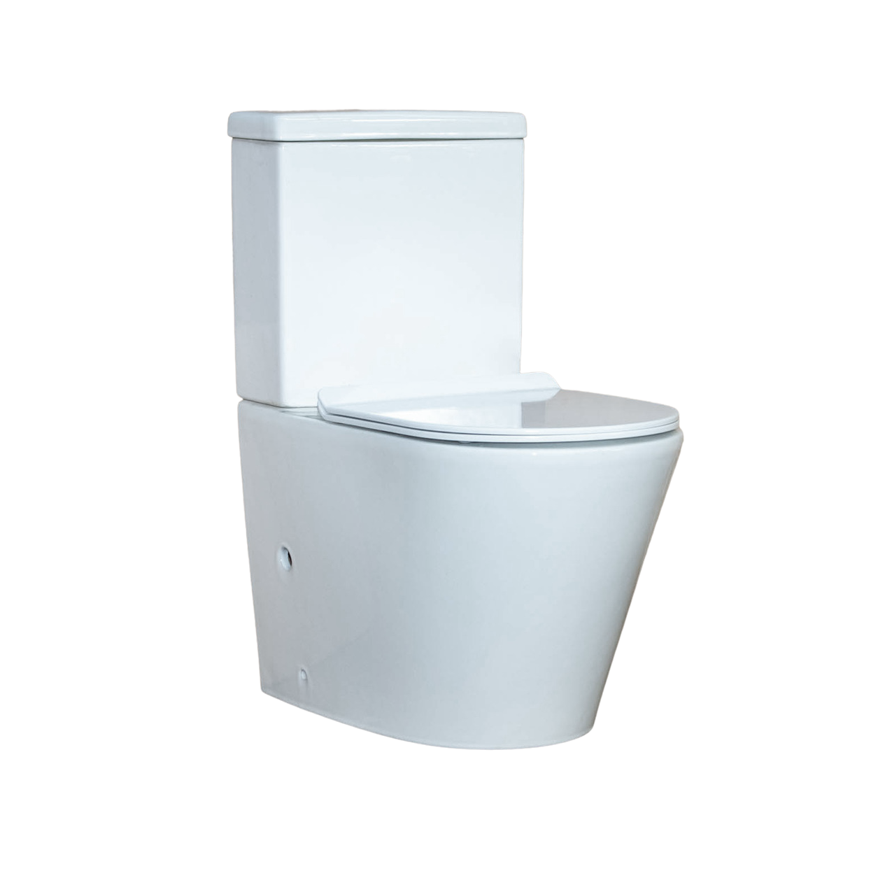 Back To Wall Ceramic Close Coupled Toilet Rimless Flush