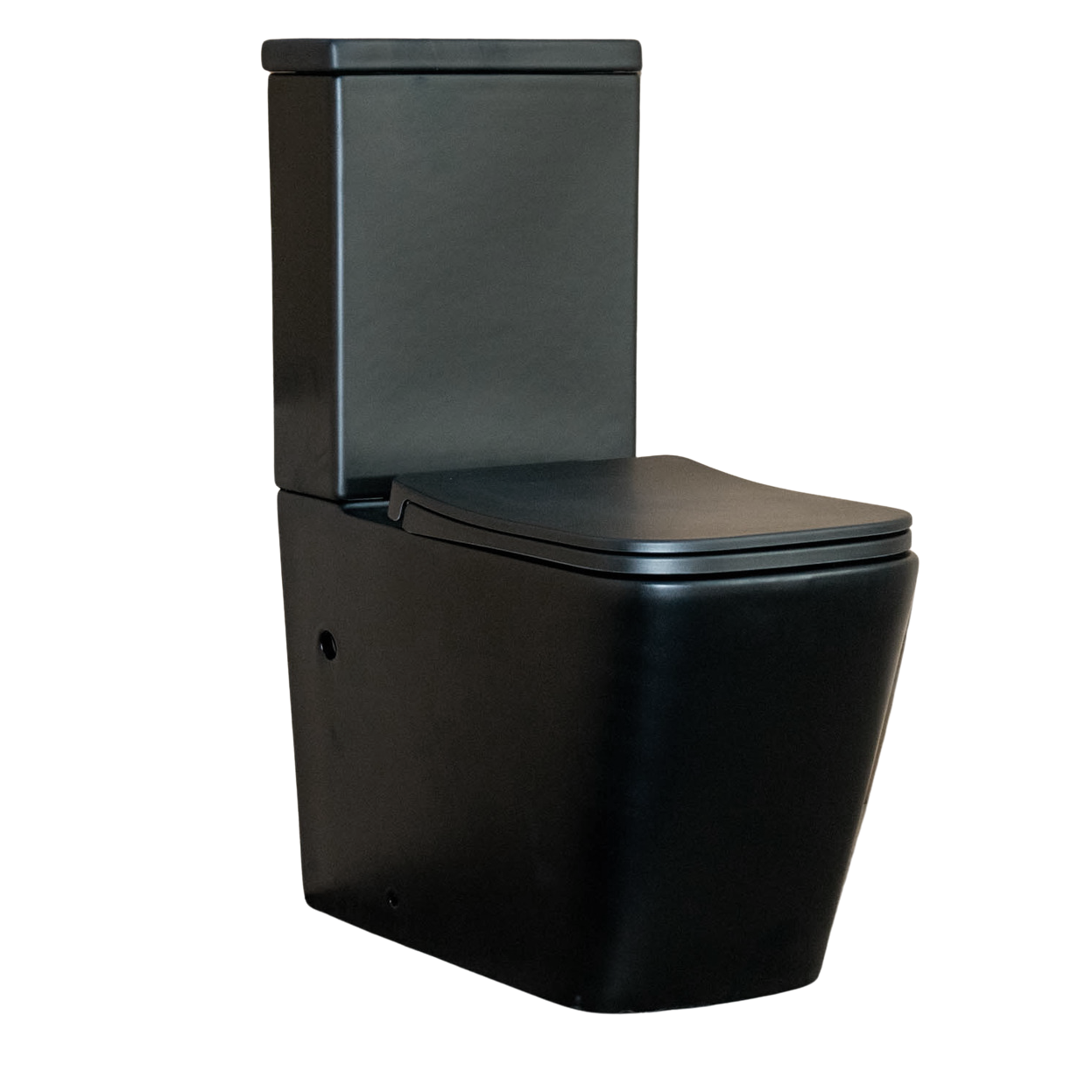 Matte Black Square Closed Back Close Coupled Rimless Toilet