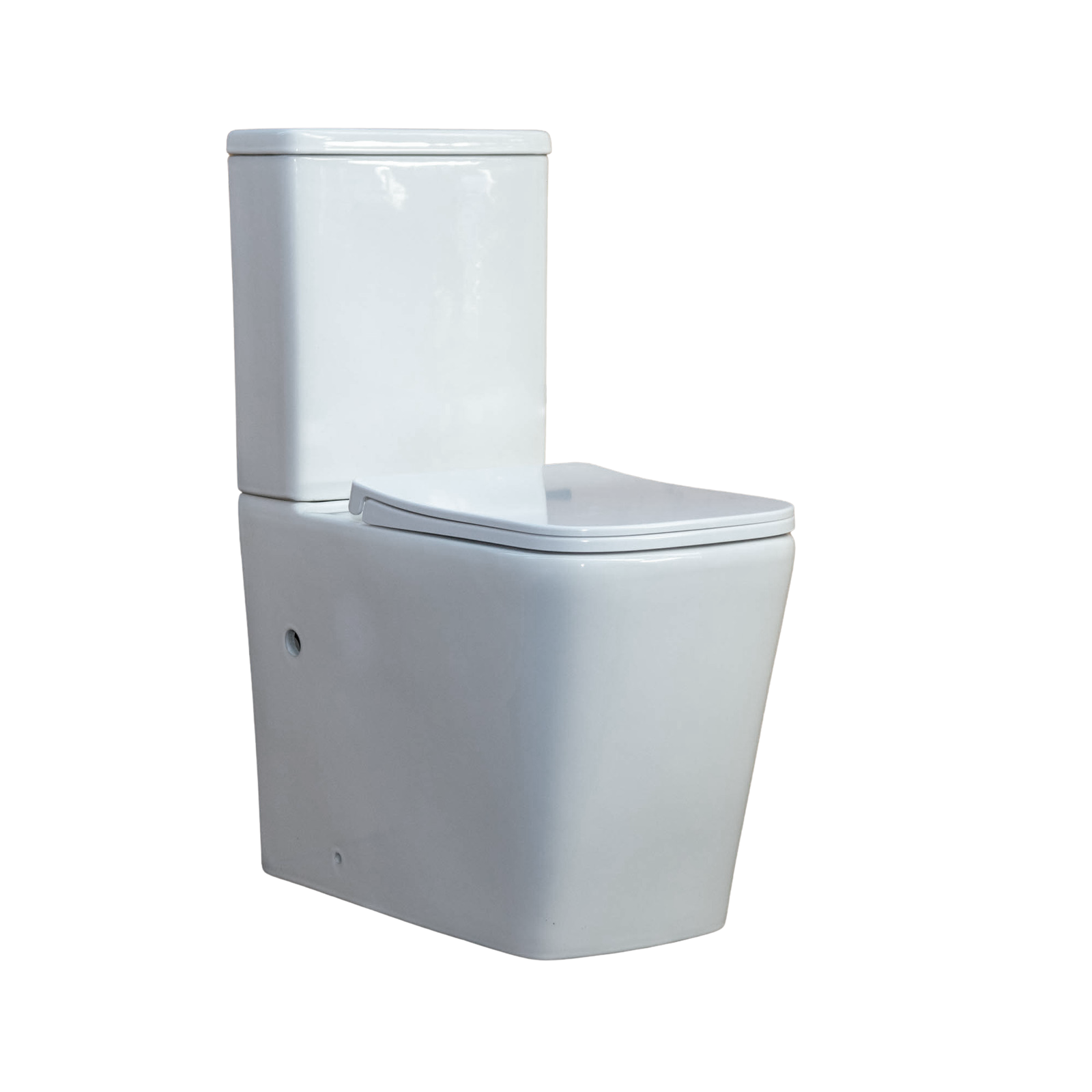 Comfort Height Square Closed Back Close Coupled Rimless Toilet