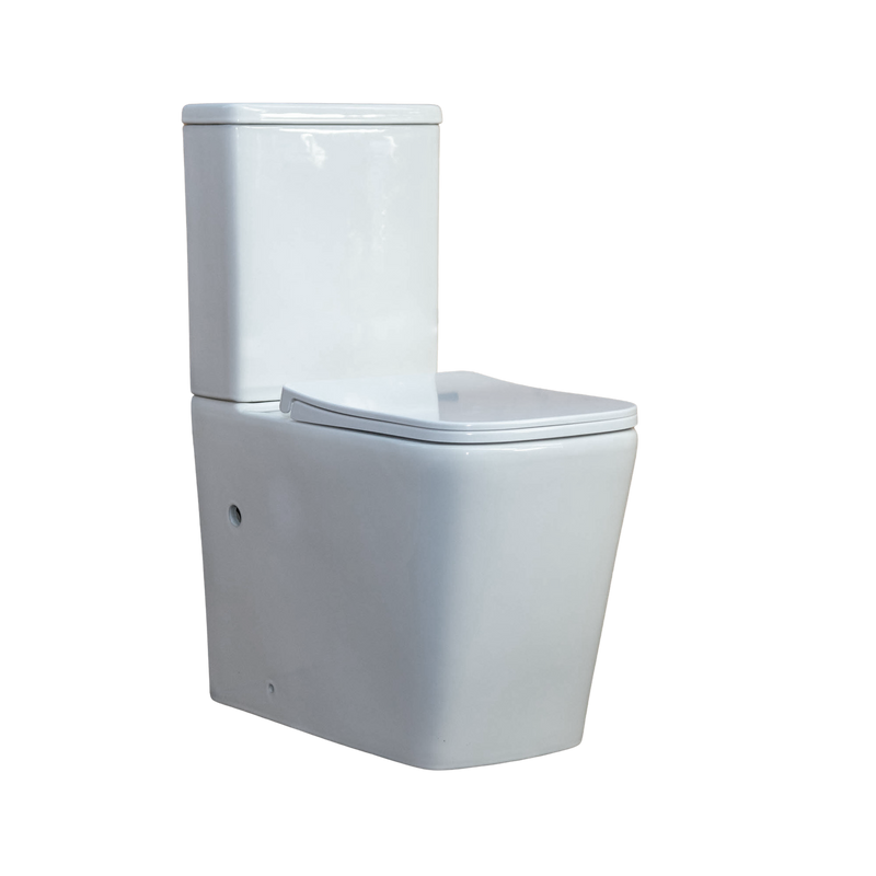 Comfort Height Square Closed Back Close Coupled Rimless Toilet