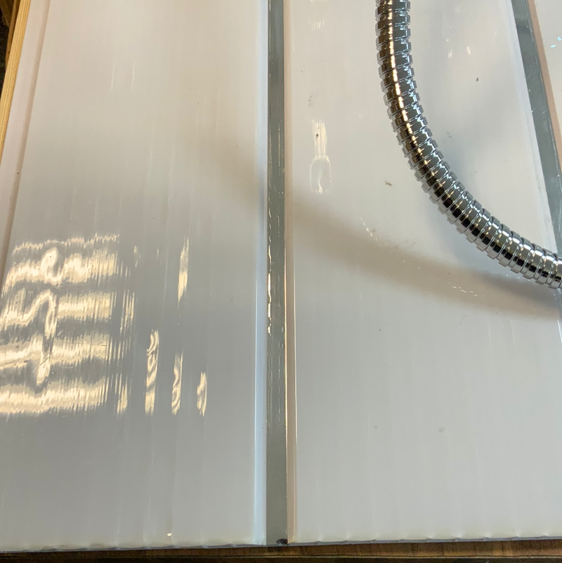 Plain PVC Cladding with Chrome Stripe