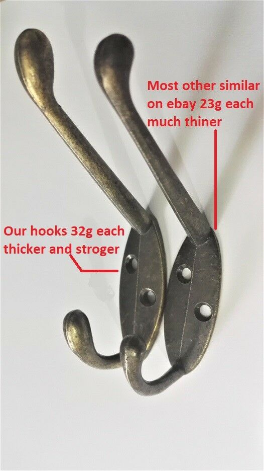 10 x Classic Antique Cast Iron Style Double Cook Hook