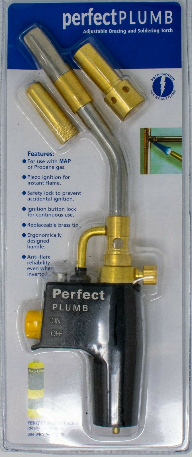 Perfect Plumb Professional Plumbing Torch With 3 Tips