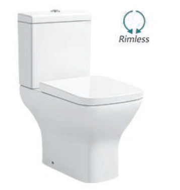 Rimless Close Coupled Square Ceramic Toilet 